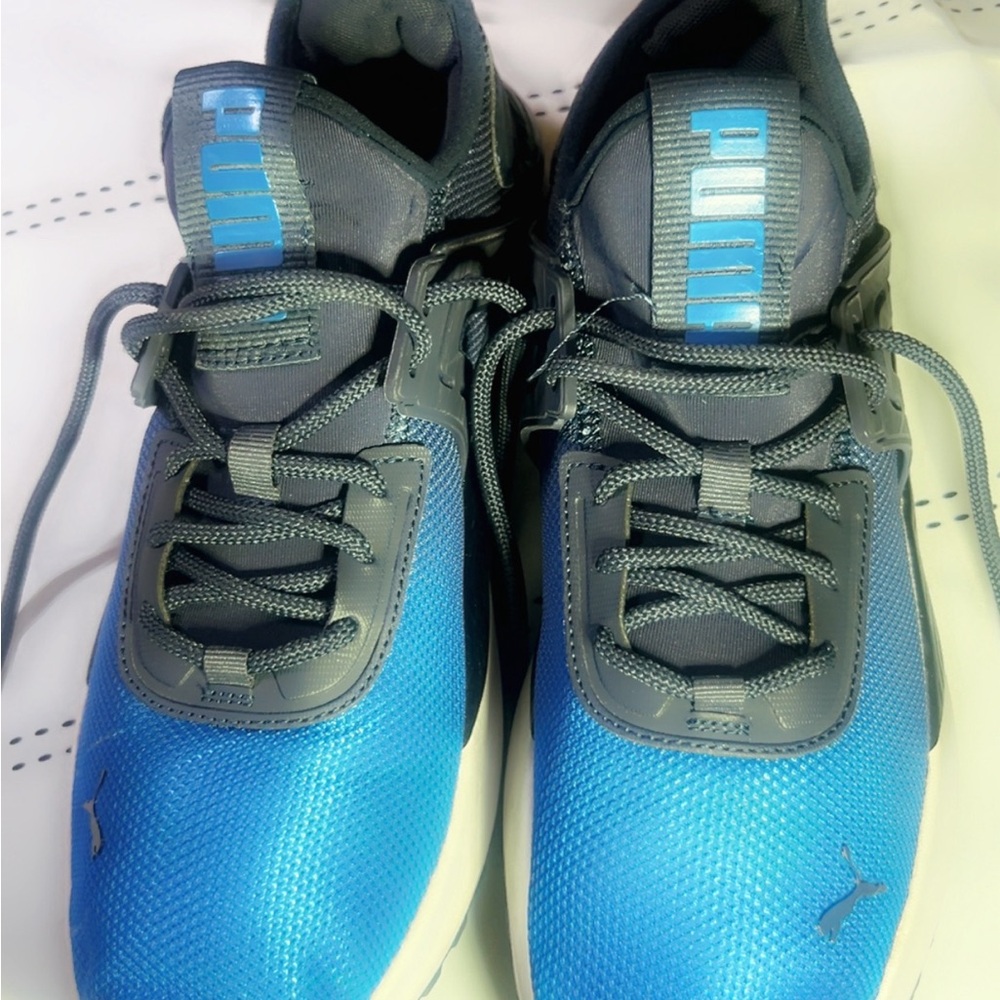 Puma Blue and Gray Sneakers Lightweight Athletic Design